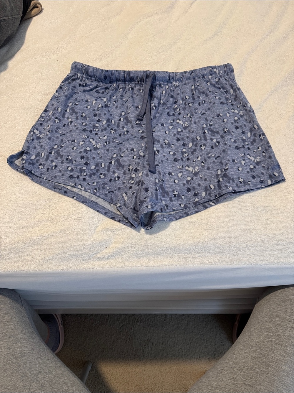 Lucky Brand Blue Heathered Leopard Print Lounge Shorts